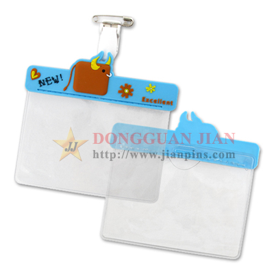 Porte-cartes de visite en PVC avec épingle en métal